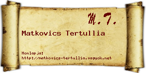 Matkovics Tertullia névjegykártya